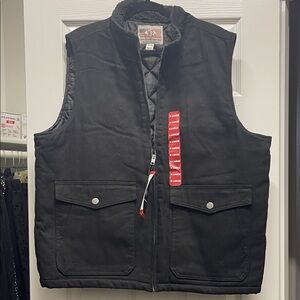 Heritage Black Quilted Work Vest with Snap Pockets